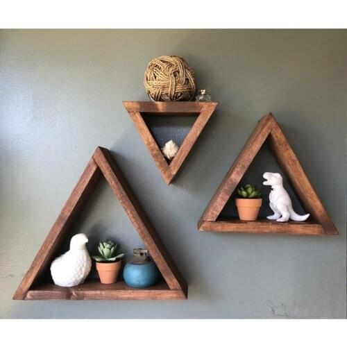 Wall Rack Bookshelf Wood Shelf Triangle Shelf, room decoration wall decor wooden wall rack home decor storage racks decorations