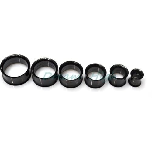 Newest Black Flesh Tunnels Internally Threaded Ear Plugs Anodised Surgical Steel 316L Trumpet-shaped Fashion Ear Piercing 6-20mm