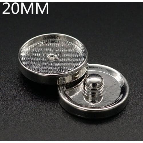 New 20pcs 20MM charming snap button Fittings fit 18MM cabochon for make print snap buttons or rhinestone snap buttons wholesale