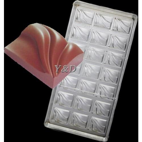 New Rectangular Small Spray Square Stripe Water Cube Polycarbonate DIY Chocolate Baking Chocolate Mold