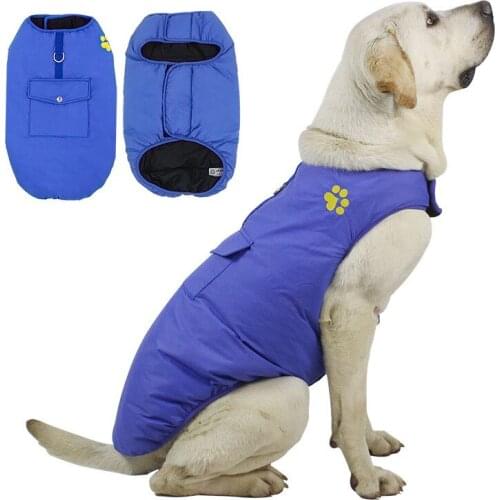 Dropshipping Dog Clothes Double Sided Warm Windproof Winter Pet Dog Coat Jacket Padded Puppy Outfit Autumn Winter Vest Clothes