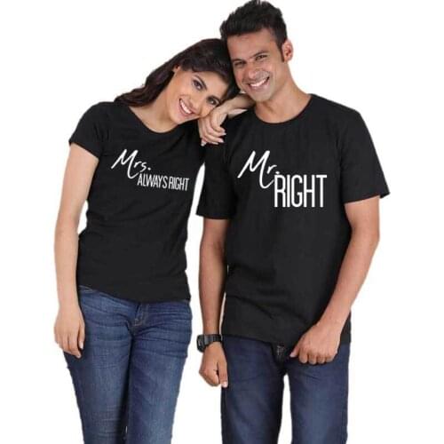 Couple Matching t shirt Lovers Husband Wife Cotton T Shirt Boyfriend Girlfriend Matching Shirt Lovers Short T shirt Women Men