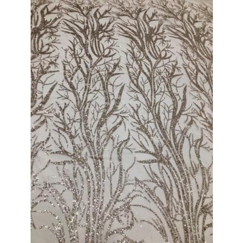 Glued glitter sequins lace fabric for party dress SYJ-12016 Good looking glued glitter tulle mesh fabric