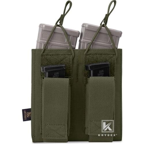 KRYDEX 5.56.223 MOLLE / PALS Open Top Magazine Pouch Ranger Green Tactical Airsoft Double Magazine Pouch For Rifle & Pistol