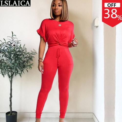 Plus size two piece set solid color O-neck fashion casual two piece set top and pants sport wild streetwear 2 piece set women