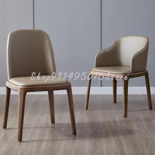 Nordic Solid Wood Dining Chair Modern Minimalist Fashion Creative Restaurant Hotel Chair Backrest Light Luxury Chair Outfit