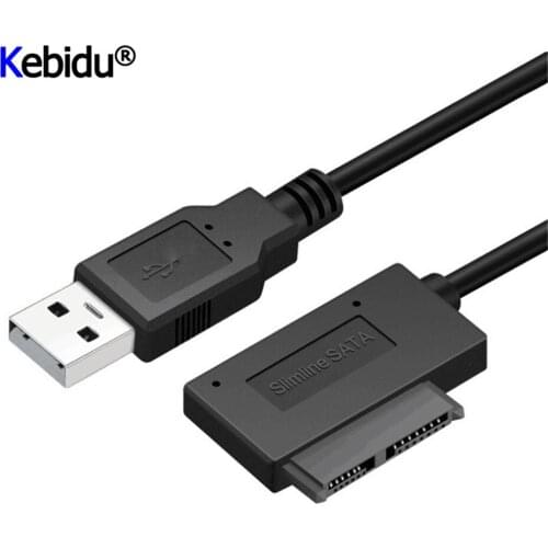 USB Adapter PC 6P 7P CD DVD Rom SATA to USB 2.0 Converter Slimline Sata 13 Pin SATA Adapter Drive Cable For PC Laptop Notebook