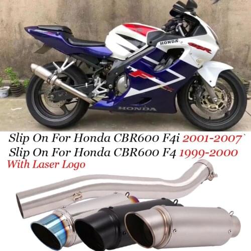 Slip on For Honda CBR600 F4 1999-2000 CBR600 F4i 2001-2007 Motorcycle Exhaust Modified Escape Moto Muffler Middle Link Pipe