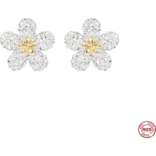 Fashion Charm Sterling Silver Original 1:1 Copy, Flowers Small Fresh And Lovely Simple Stud Earrings Women Luxury Jewelry Gifts