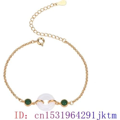 White Jade Doughnut Bracelet Crystal Gifts Charm Natural Gemstone Women 925 Silver Amulet Jewelry Zircon Fashion Chalcedony