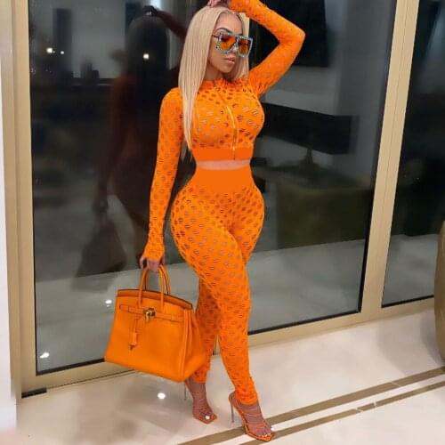 2021 Summer Women 2 Two Piece Set Long Sleeve Crop Tops Zipper Leggings Pants Sport Fitness Bodycon Solid Tracksuit Set