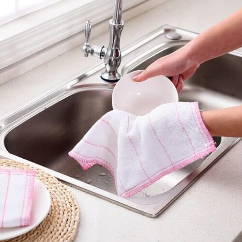 1PCs Efficient Scouring Pad Dish Cloth Cleaning Wipers Kitchen Rags Strong Decontamination Towels Pad Towel Scour Scrub Supplies