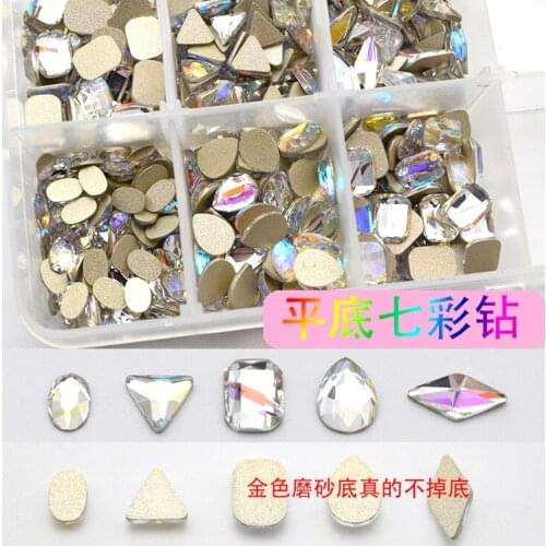 10Pcs Flatback Rhinestones Crystal AB Nail Art Gems 5*8mm rhinestone crystal 5 Styles AB clear Non Hotfix flatback Rhinestones