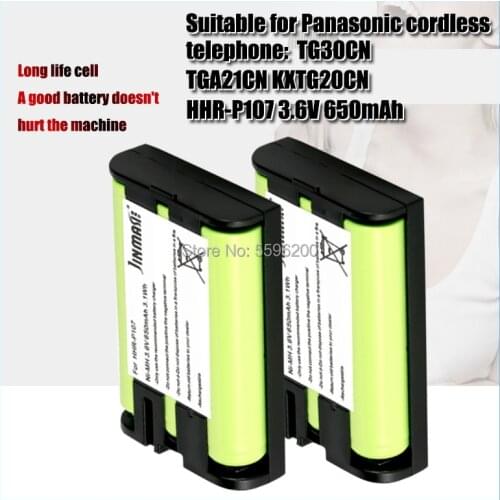 3.6V 650mAh Ni-MH Battery for Panasonic HHR-P107 HHRP107 HHRP107A/1B Cordless Phone Battery