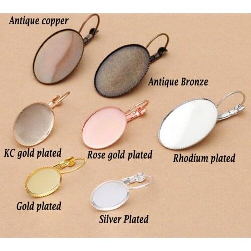 500pcs teeth blank earrings hooks 10x14mm 13x18mm 18x25mm oval bezel earring base leverback earring findings jewelry accessories