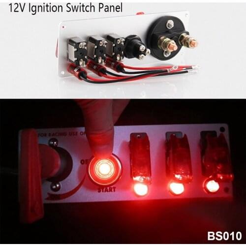 Car Accessories LED Toggle Switch for Racing Car Engine Start Push Button 12V Ignition Switch Panel