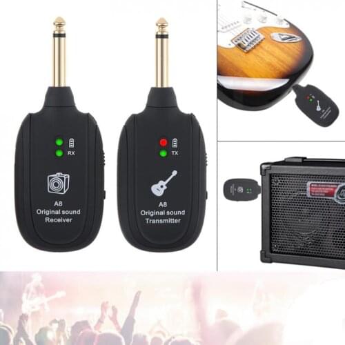 Guitar Pickup Mini Wireless Rechargeable Electric Guitar Bass Audio Transmitter Receiver Support 100M Effective Transmission