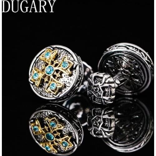 DUGARY Luxury shirt cufflinks for mens Brand cuff buttons cuff links gemelos High Quality round wedding abotoaduras Jewelry