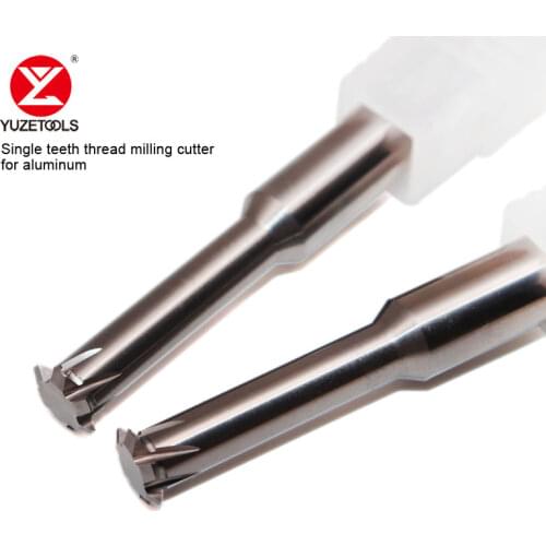 CNC tungsten steel single tooth thread milling cutter for aluminum uncoated M1 M1.2 M1.4 M1.6 M2 M2.5 M3 M4 M5 M6 milling cutter