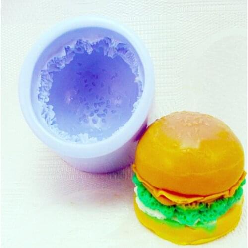 Hamburger Silicone Molds For Cake Pudding Dessert Chocolate Molds Style Natural Essential Oil Soap Candle Mold S0235HB