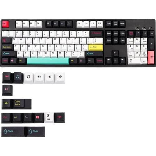 HOT-121 Keys Future Funk KeyCaps PBT Dye Subbed Cherry Profile Keycap 1.75U 2U Shift for GK61 64 84 Tkl87 98 104 MX Switches