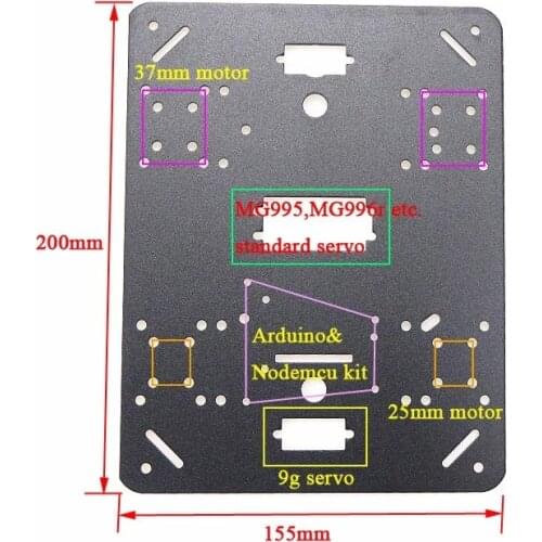 Metal Panel Frame Plate for Robot Tank Car Chassis Caterpillar Crawler DIY RC Toy Development Kit Part Accesso