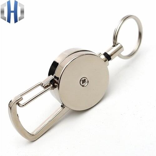2.5cm Metal Keychain High Rebound Key Ring Anti-lost EDC Buckle