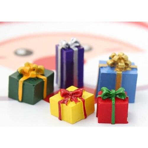 5PCS 1/12 Scale Miniature Dollhouse Christmas Gift Box Decoration Accessories Pretend Play Mini Doll House Furniture