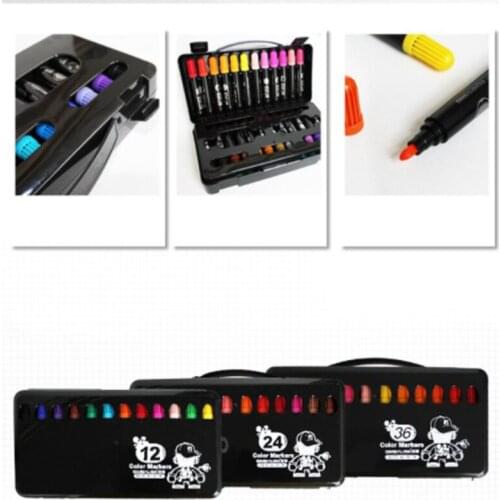 Durable Simple Portable Watercolor Pen Set 36 Colors Watercolor Pen Safety Non-toxic Thick Head Graffiti Drawing Pen