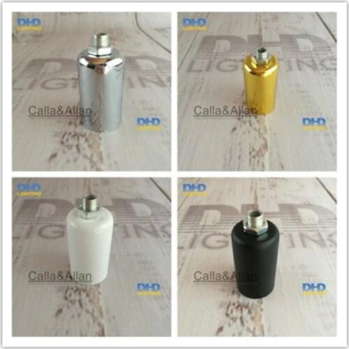 Sample order 2pcs/10pcs E14/E12 CE/UL silver color Edison filament bulb fitting pendant lamp holder aluminum ceramic sockets