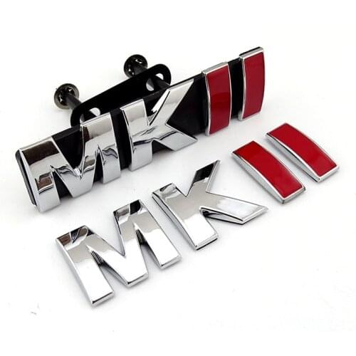 Wholesale MKII Grill Emblem Chrome Red Badge Car Sticker Golf 2 Car Logo
