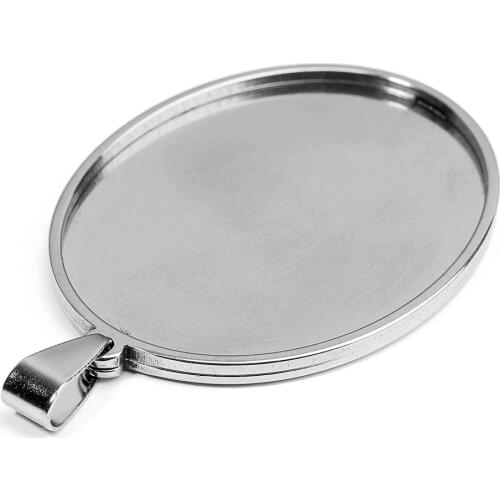 5pcs Oval Gold Stainless Steel Cameo Cabochon Base Tray Bezel Blank Fit Cabochon Necklace Jewelry Making Blank Pendants Tray