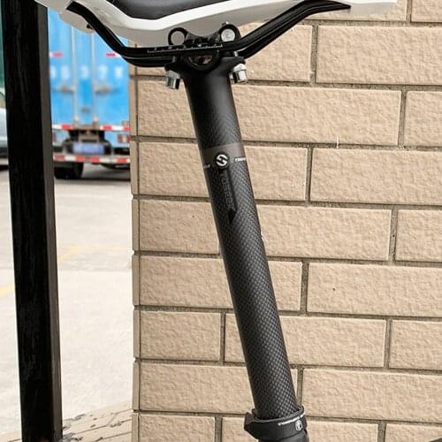 3K Carbon Fiber Bike Seatpost Matte 27.2 30.8 31.6/350mm MTB Mountain Road Bike Extension Seat Post Tube Saddle Pole Adjustable