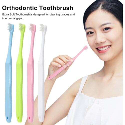Portable 1pcs Toothbrush Soft Teeth Braces Floss Oral Tooth Care Tiny Small Head End Toothbrush Interdental Brush