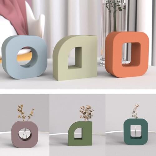 Simple Concrete Flower arrangement Silicone Mold Creative Design of Geometric Vase for Home Decoration Silicone Molds