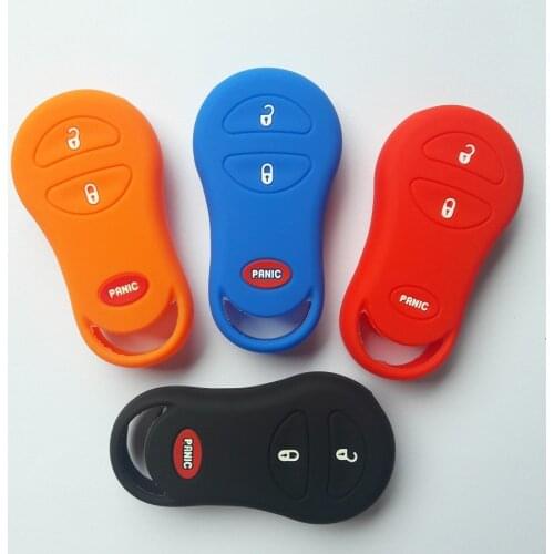 Silicon 2+Panic 3Button Smart Key Cover For Chrysler PT Cruiser Voyager Town Country For Jeep Cherokee Dodge Ram Dakota Durango