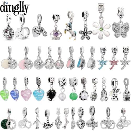 10pcs/lot Glass Heart Pendant Animals Unicorn Butterfly Mouse And Bird Charm Fit Diy Bracelet Necklace Jewelry Gifts
