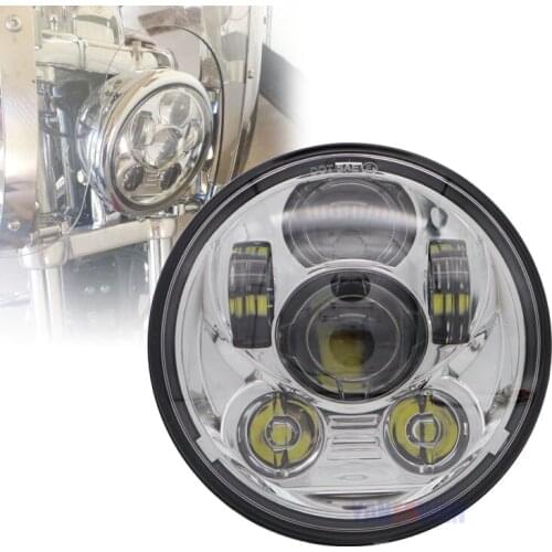 LED Headlight 5-3/4" 5.75'' inch 45W High/Low Beam Compatible for Moto Dyna Street Bob Super Wide Glide Low Rider for Motorcycle