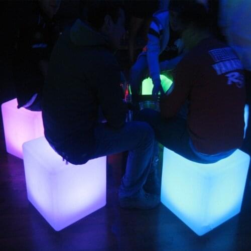 LED Cube Seat Bar Stool Waterproof Rechargeable Bench LED Lighting + Remote Control For Gadget Home Party Decor Bedroom Night