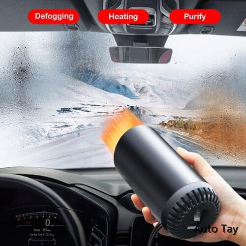 Vehicle Heating Cooling Fan 12V Car Heater Portable Defrosting And Defogging Small Electrical Appliance Fun With Suction Holder