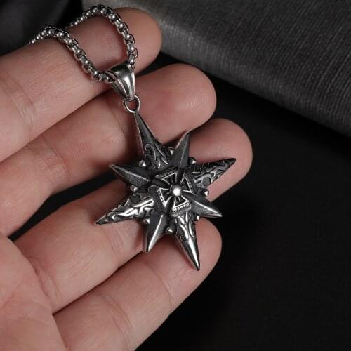 55Cm Jewelry 2021 Trend Stainless Steel Color MenS Necklaces For Women Korean Fashion Creative Eight-Pointed Star Pendant