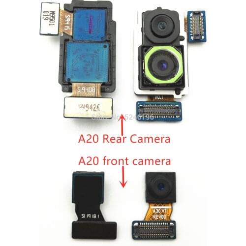 1pcs Back big Main Rear Camera front camera Module Flex Cable For Samsung Galaxy A20 SM-A205 Back Main Flex Cable Replace Part