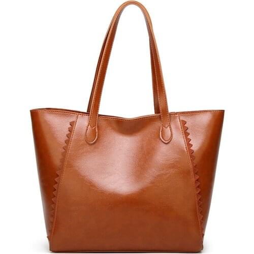 Women Shoulder Bag Female Wax Leather Luxury Brand Design Handbag Large Capacity Feminin High Quality Daily Vintage Ladies