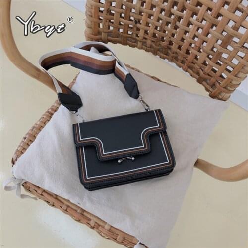 YBYT fashion PU leather small flap bag luxury handbags women bags designer high quality female shoudler crossbody messenger bag