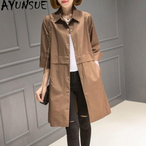 AYUNSUE Womens Windbreakers Trench Coat for Women Clothes 2020 Spring Summer Korean Plus Size Casacos Feminino 8Y3F801C# KJ4774