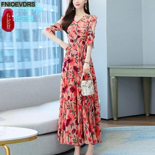 Flower Long Max Dresses Fashion Women Summer Hollow Out Off Shoulder Retro Floral Print A Line Feminine Vestidos