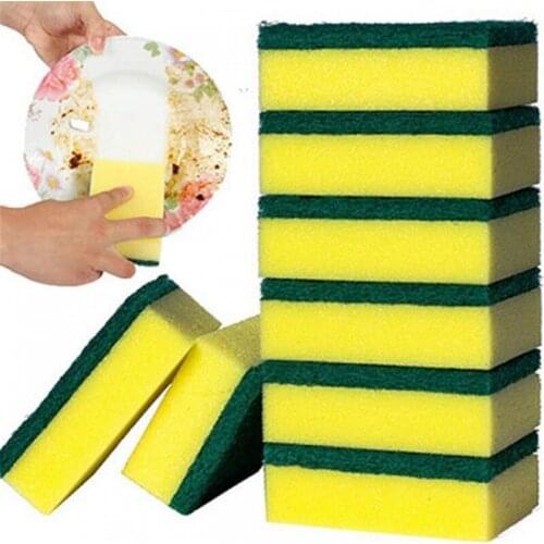 10/20pcs Dishwashing Kitchen Accessories Household Magic Sponge Kitchen Cleaning Brush Microfiber Scrub Sponges