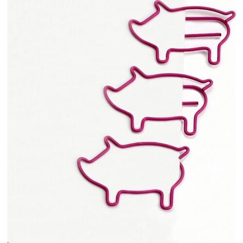 10pcs Kawaii Pink Pig Paperclip Hollow Out Metal Binder Clips Cute Bookmark Notes Letter Paper Clip School Office Stationery