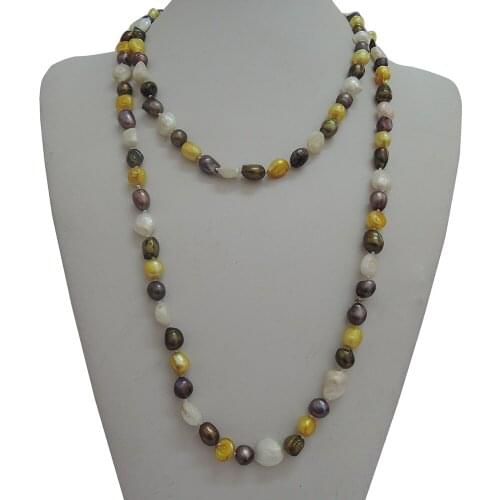 100% NATURE FRESHWATER PEARL LONG NECKLACE-120 CM NECKLACE