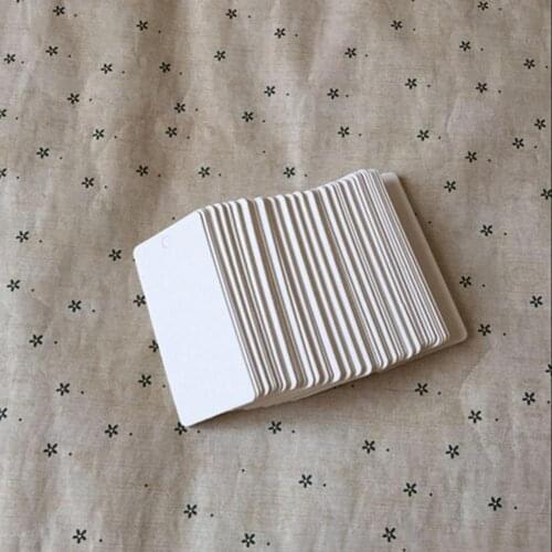 100Pcs/Set 40x20mm White Blank Label Price Tags DIY Paper Cards Hangtags Bookmarks